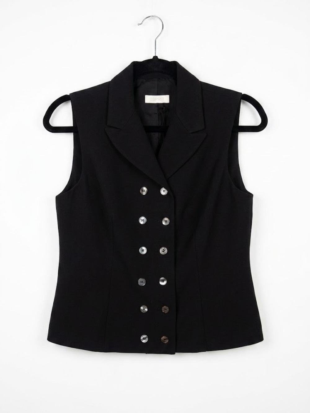 Esprit Black Double Button Vest Vintage 9/10